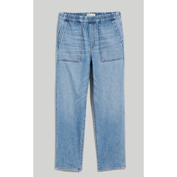 Madewell Pull-On Relaxed Jeans in Beswick Wash - Picture 1 of 5